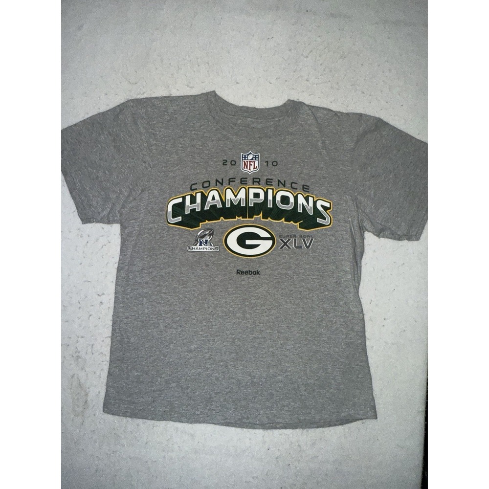 Reebok Green Bay Packers Conference Champions 2010 Graphic Shirt‎ Men's L